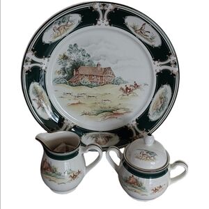 Vintage Noritake Keltcraft Ireland "Pursuit" 9170 Sets Of 3 Hostess Piece Hunt S